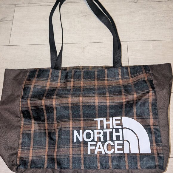 THE NORTH FACE Plaid/Checks Reusable Tote Bag for Travel / Shopping NWOT - Picture 1 of 3